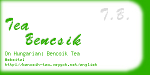 tea bencsik business card